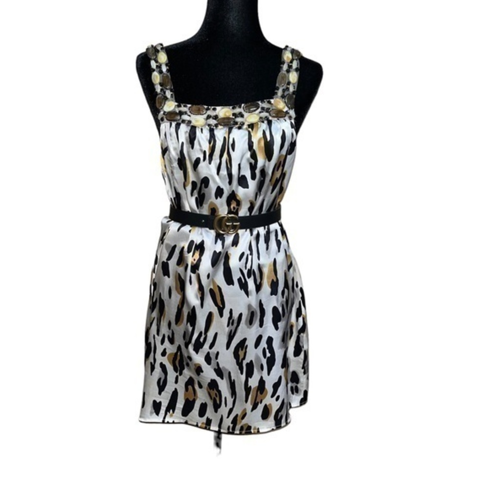 Vintage Bordeaux Los Angeles Animal Print Sleeveless Mini Dress Size L
